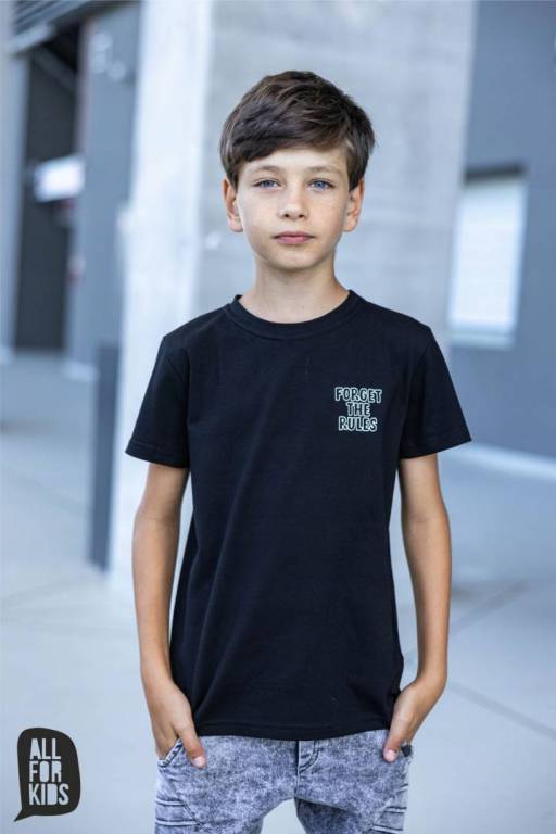 T-shirt chłopięcy czarny All For Kids r. 128/134
